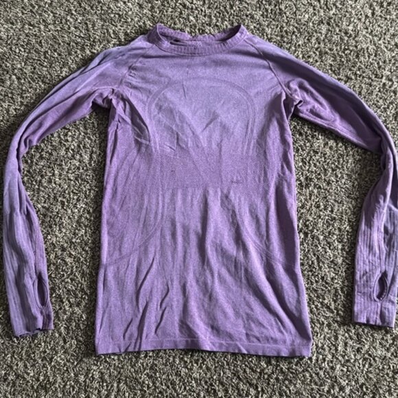 Lululemon Long Sleeve Thumbholes Size 6 Purple - Picture 2 of 10
